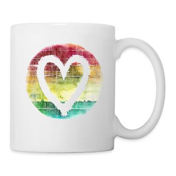 Coeur couleur couleur artiste - Mug blanc - blanc - Droite