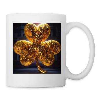 Kleeblatt,gold,glitter , klee - Tasse - Weiß - Rechts