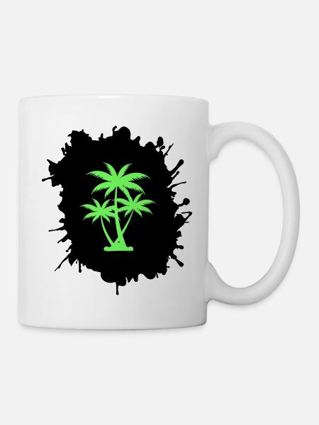 palmen klecks - Tasse - Weiß