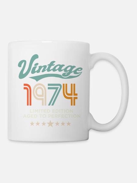 Né en 1974 Anniversaire 1974 50 ans - Mug blanc - blanc