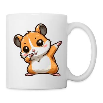 Dabbing Hamster: Cute Cartoon Fun - Mug - white - Right