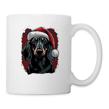 Dachshund with Christmas hat - Mug - white - Right