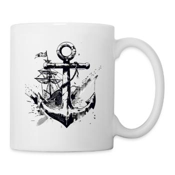 Navire d’ancre Voilier Art Marin Marin - Mug blanc - blanc - Droite