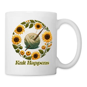 Le tricot arrive - Mug blanc - blanc - Droite