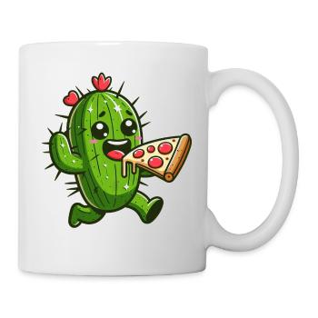 Cute Cactus Pizza Heart Comic - Mug - white - Right