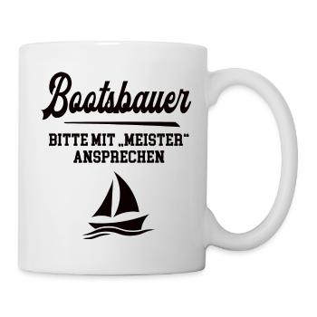 Bootsbauer Meister Prüfung Bestanden Bootsbau - Tasse - Weiß - Rechts