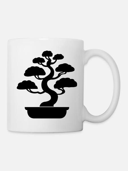 bonsai baum - Tasse - Weiß