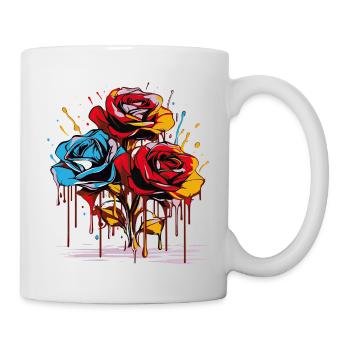 Flowers Women girl power design art female rose - Mug - white - Right
