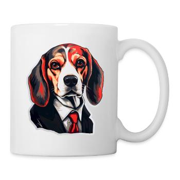 Beagle in a suit - Mug - white - Right
