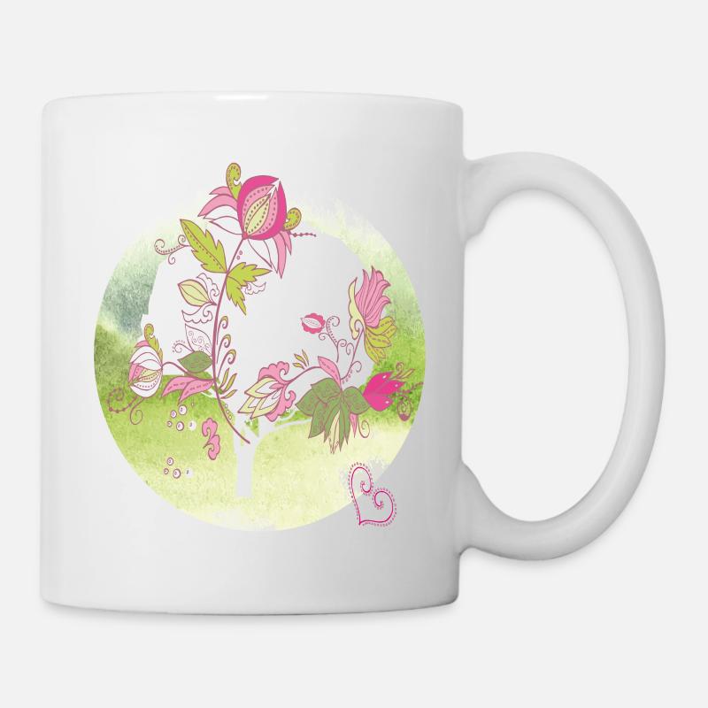 Blumenranke - Tasse - Weiß