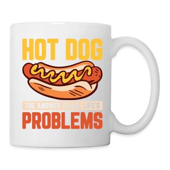 Hot Dog The Answer To All Life's Problems Hotdogs - Mug - white - Right