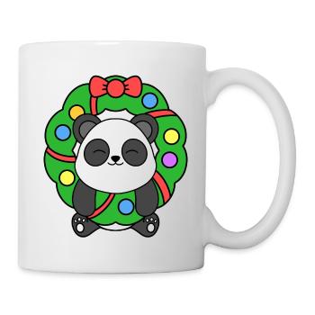 Süße Weihnachten Panda Bär Frohe Weihnachten - Tasse - Weiß - Rechts