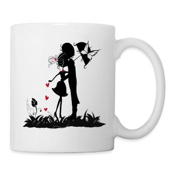 Paper cutting in love - Mug - white - Right