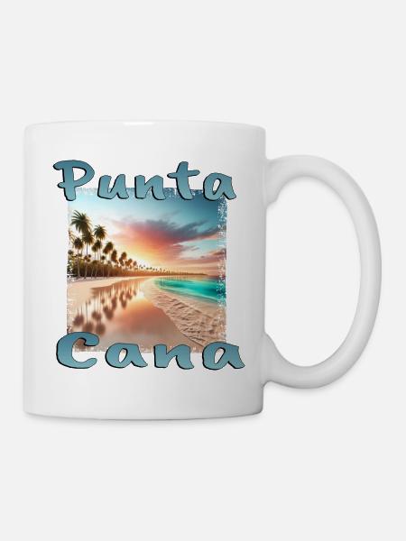 Punta Cana Traumstrand bei Sonnenuntergang - Tasse - Weiß