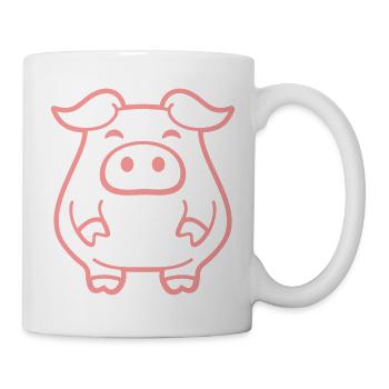 Little Cute Piggy Dick Pig Animal Love - Mug - white - Right