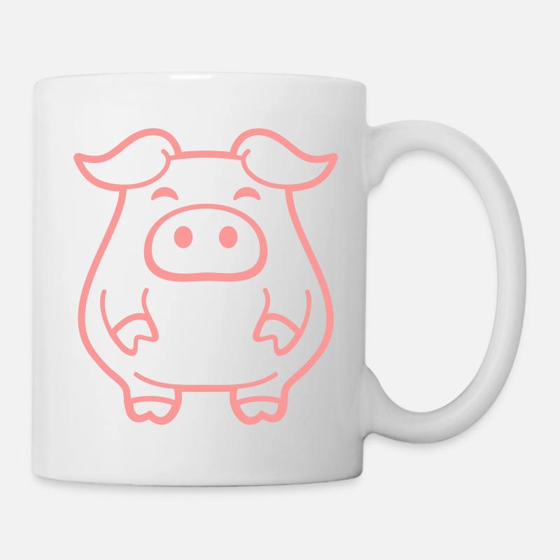 Kleines Süßes Schweinchen Dick Schwein Tier Liebe - Tasse - Weiß