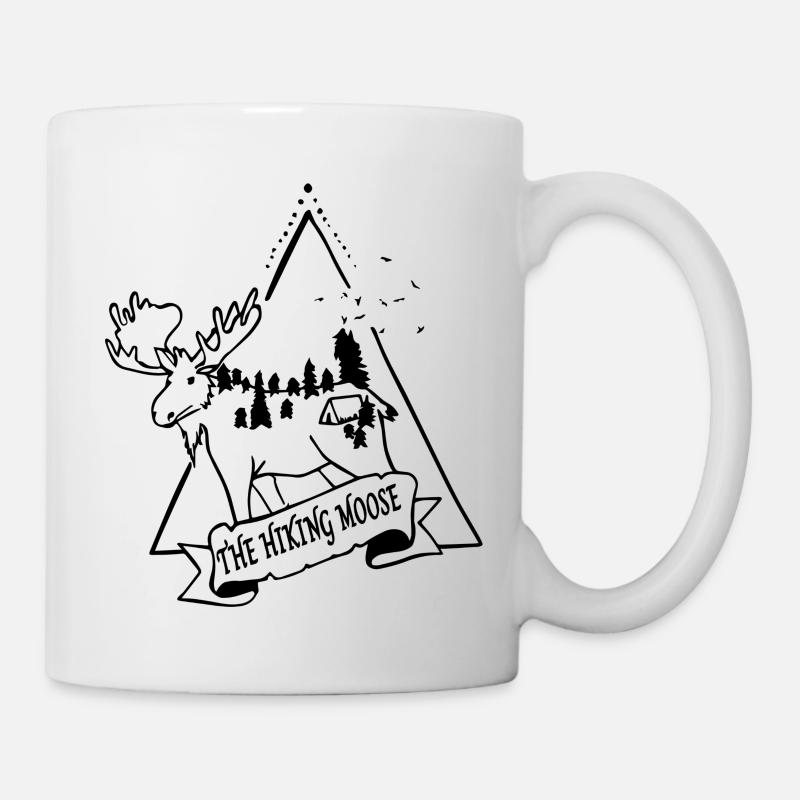 Der wandernde Elch - Tasse - Weiß