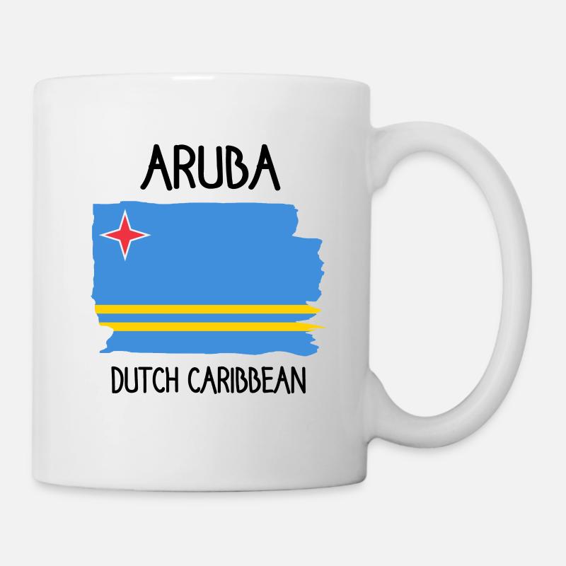 Aruba Flagge - Dutch Caribbean - Karibik - Tasse - Weiß