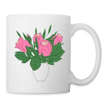 roses floral pattern blossom floral rose flower - Mug - white - Right