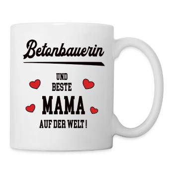 Beste Mama Betonbauerin Muttertag Geburtstag Geb - Tasse - Weiß - Rechts
