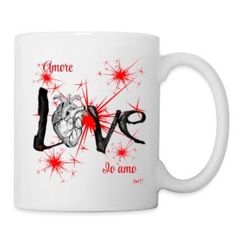 Love amore io amo - Mug blanc - blanc - Droite