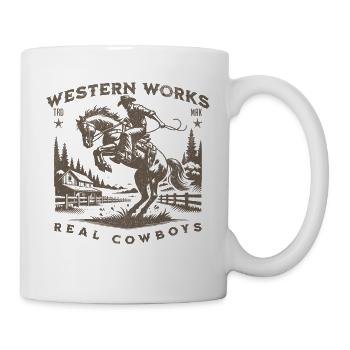 Western works real cowboy western reiten - Tasse - Weiß - Rechts