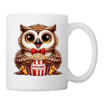 Hibou Popcorn Cinéma Critique de cinéma Amateurs de cinéma - Mug blanc - blanc - Droite