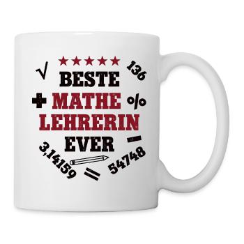 Beste Mathelehrerin Mathematikerin Mathe Lehrerin - Tasse - Weiß - Rechts