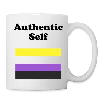 Nicht-binäre Flagge Authentisches Selbst - Tasse - Weiß - Rechts