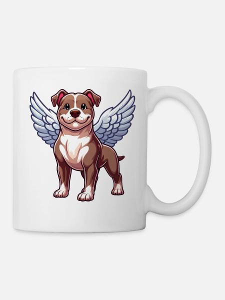 Pitbull Engel Hunde Flügel Design - Tasse - Weiß
