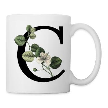 Buchstabe C Botanisches Grün - Tasse - Weiß - Rechts
