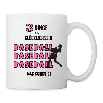 Baseball Was Sonst Spiel Baseballerspielerin Spiel - Tasse - Weiß - Rechts