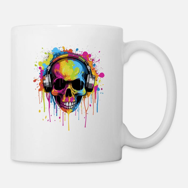 Zombie Skull Disc Jockey - Mug blanc - blanc