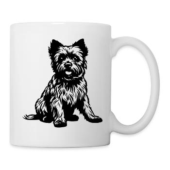 Yorkshire Terrier Hund Symbol - Tasse - Weiß - Rechts