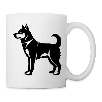 Husky Hund Symbol - Tasse - Weiß - Rechts