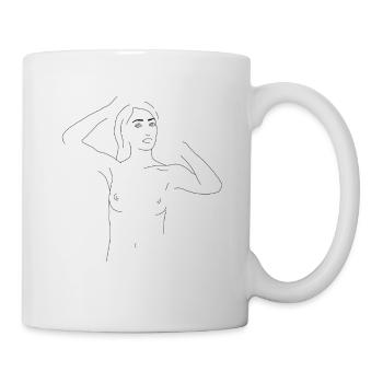 Minimalistischer Lineart – Akt. Sexy Girl! - Tasse - Weiß - Rechts