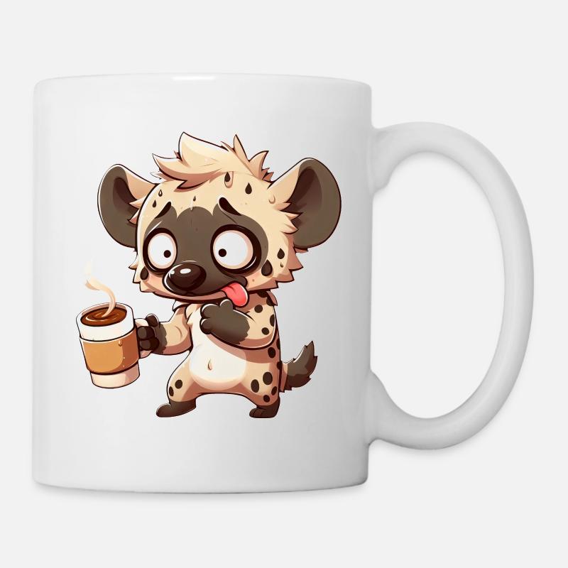 Hyäne Kaffee Kaffeeliebhaber Koffein Lustig - Tasse - Weiß