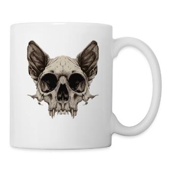 Crâne de chat zombie - Mug blanc - blanc - Droite