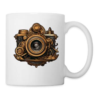 Steampunk Fotoapparat - Tasse - Weiß - Rechts