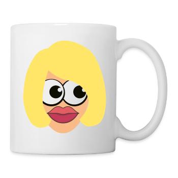 Blonde Frau mit Make-up - Tasse - Weiß - Rechts