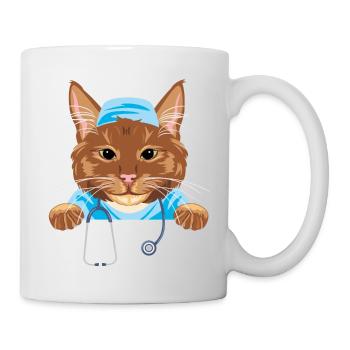 Cute ginger cat doctor - Mug - white - Right