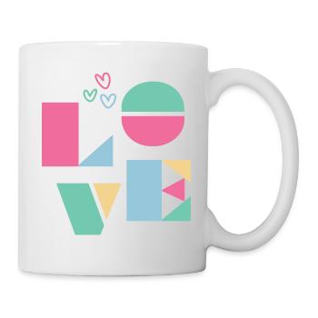 Pastellfarbene Liebe - Tasse - Weiß - Rechts
