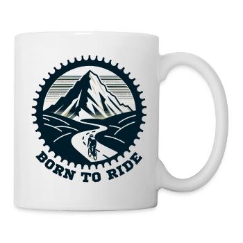 born to ride chain sprocket cyclist cycling - Mug - white - Right