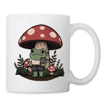 La grenouille et le chaton - Mug blanc - blanc - Droite