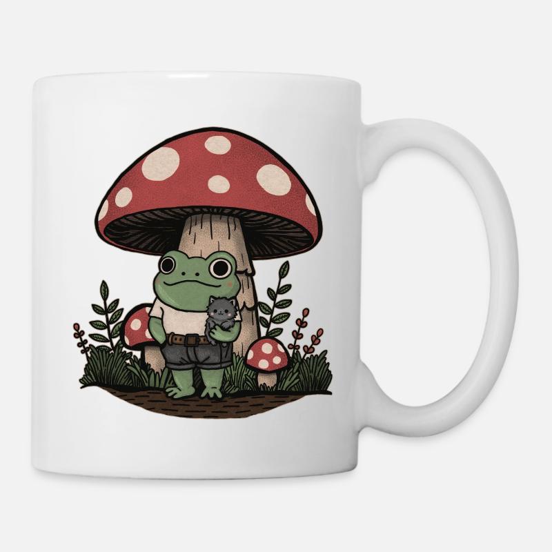 Der Frosch und das Kätzchen - Tasse - Weiß