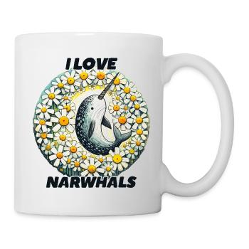 Ich liebe Narwale - Tasse - Weiß - Rechts