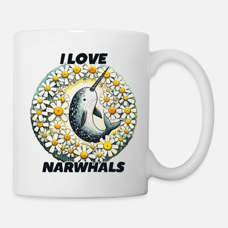Ich liebe Narwale - Tasse - Weiß