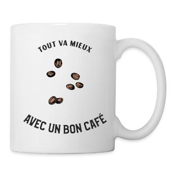 Tout va mieux avec un bon café. - Mug blanc - blanc - Droite