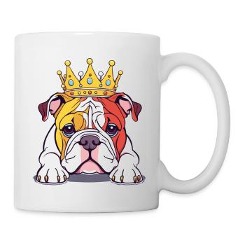 "Gekrönte Häupter" - Bulldog - Tasse - Weiß - Rechts
