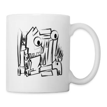 Kubistische Dystopie - Brut Art - Tasse - Weiß - Rechts